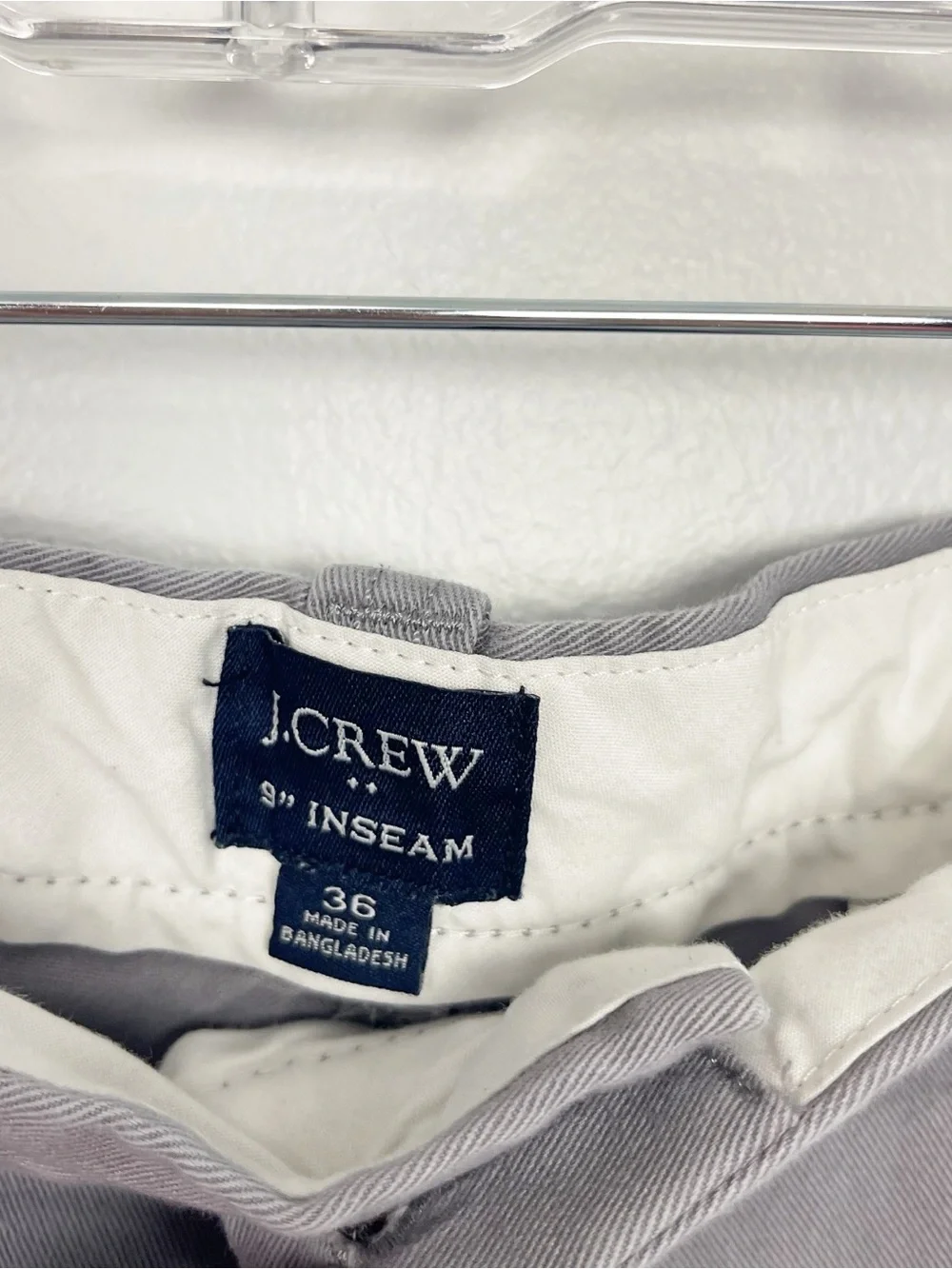 J.Crew 9” Chino Shorts Men’s Size 36 Gray Classic Casual Cotton Shorts